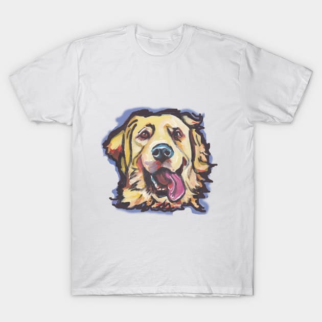 Golden Retriever Dog Bright colorful pop dog art T-Shirt by bentnotbroken11